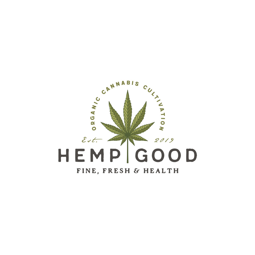 Vintage retro cbd cannabis marijuana hemp leaf farm cultivation logo design