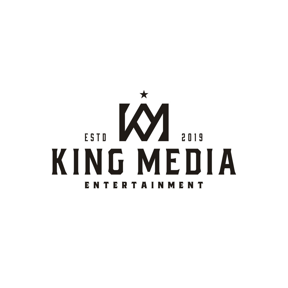 Vintage King Crown letter K and M or KM MK monogram logo design