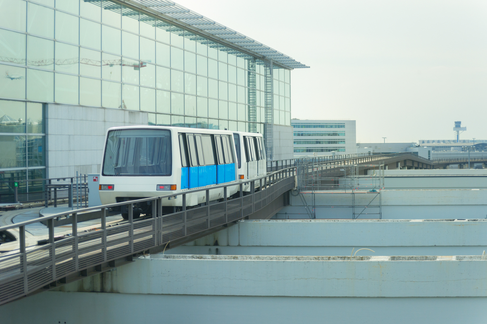 Train transportation between terminals of Frankfurt airport, Germany