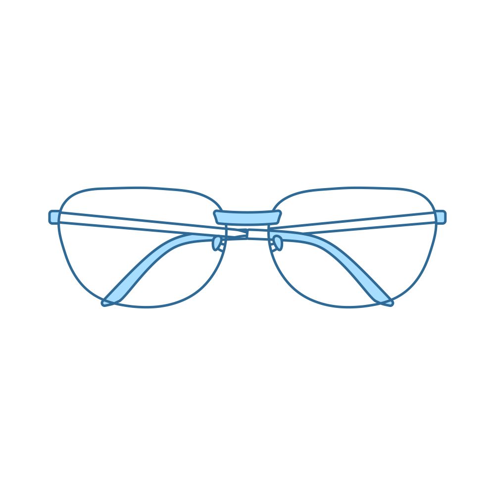 Glasses Icon. Thin Line With Blue Fill Design. Vector Illustration.