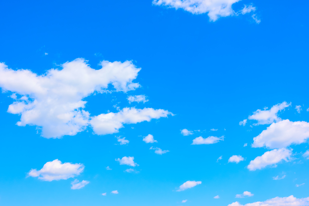 Blue spring sky with white clouds
