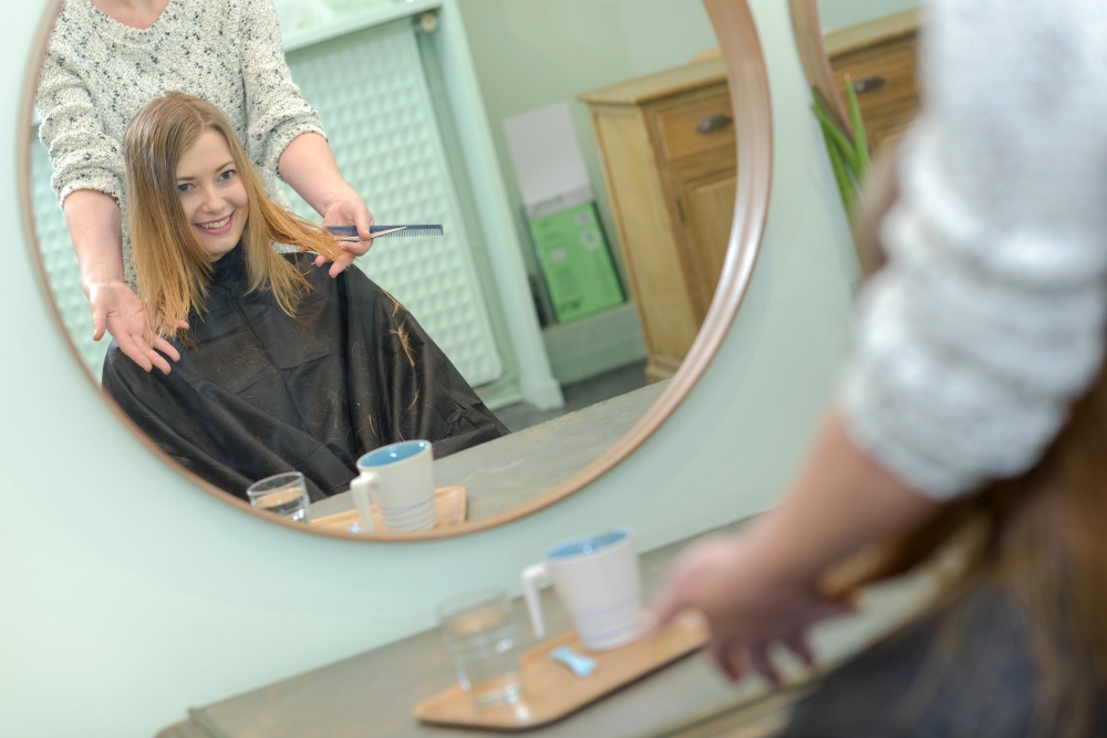attractive young woman in the beauty salon