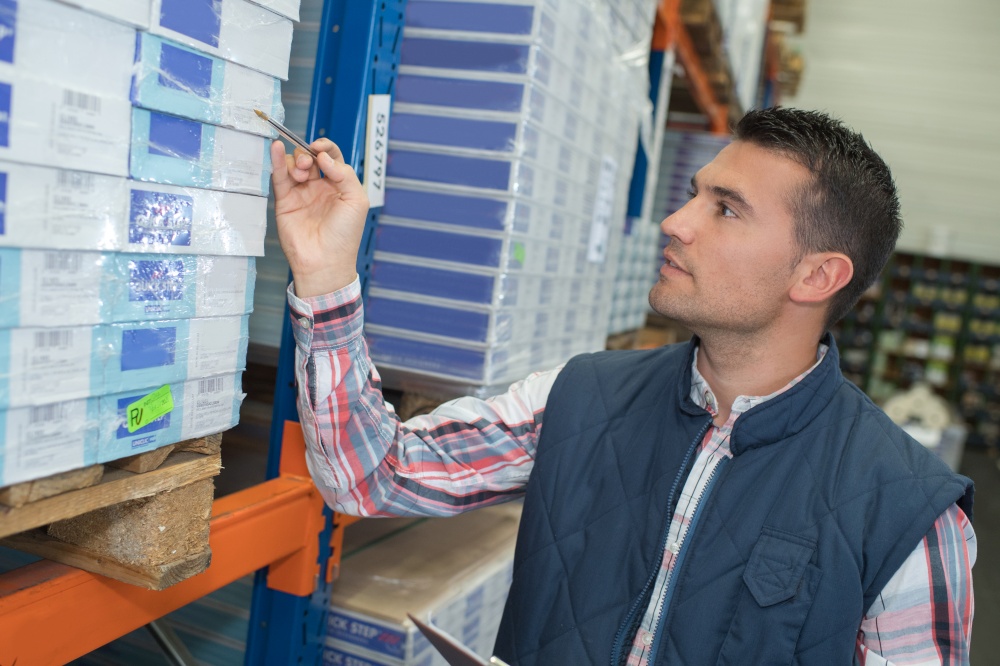 Worker counting stock