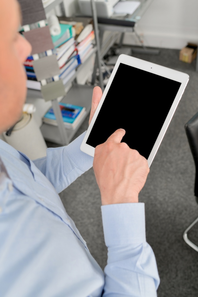 Graphic designer using a tablet