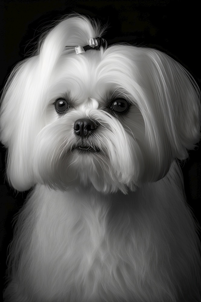 Generative AI illustration studio portrait style image of pedigree pet dog breed