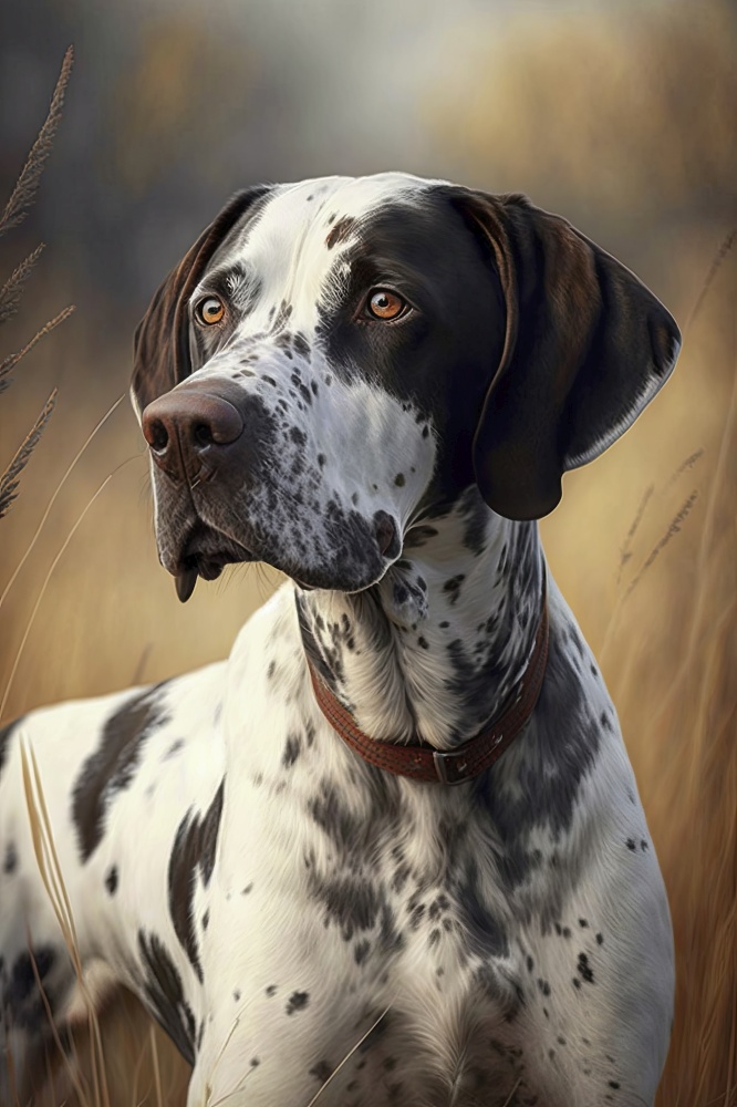 Generative AI illustration studio portrait style image of Pointer pedigree pet dog breed