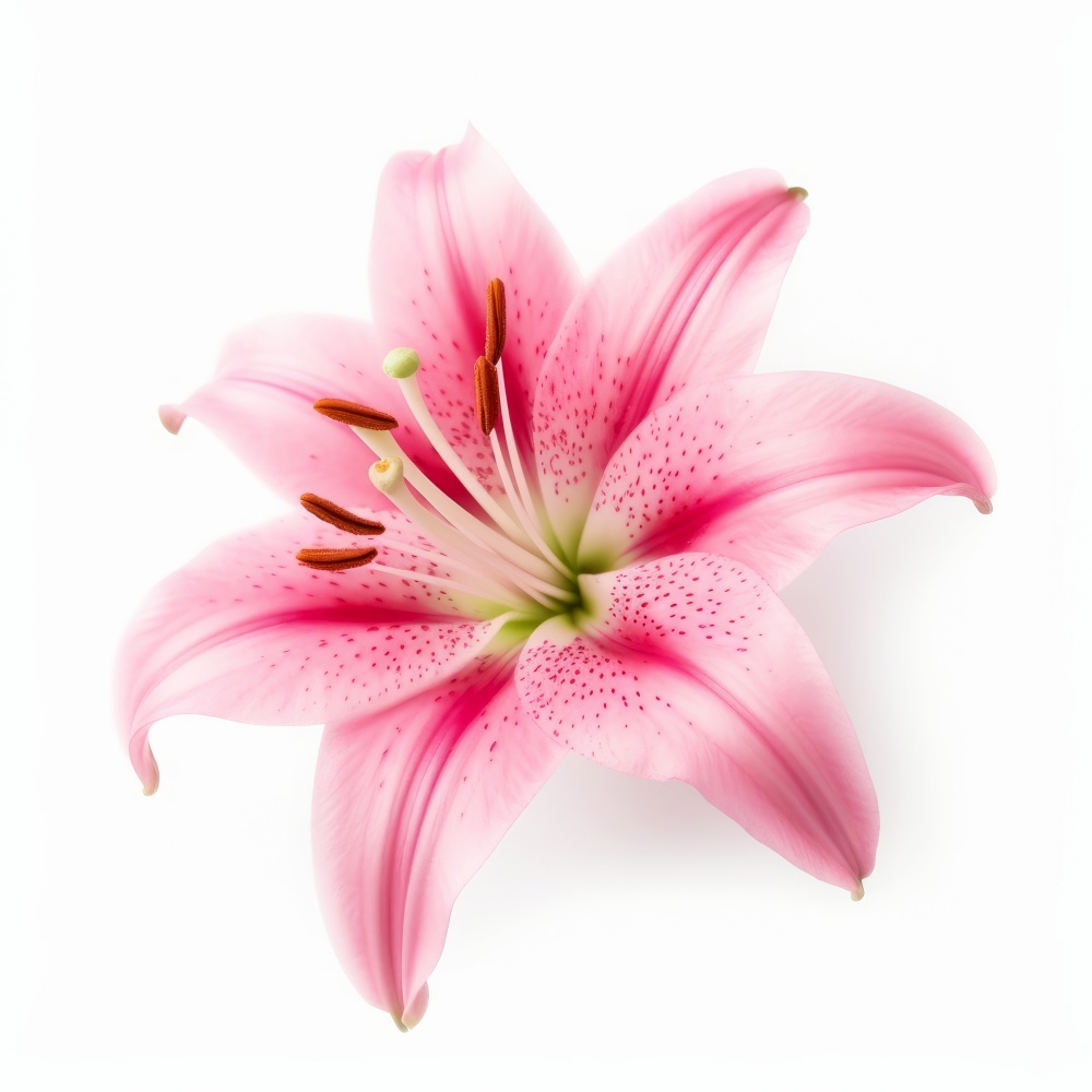 Pink Lilly flower isolated. Illustration Generative AI