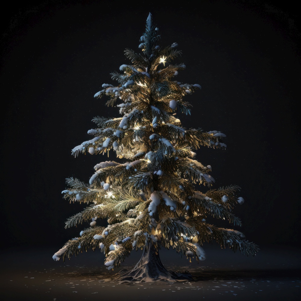 Christmas tree background. Illustration Generative AI