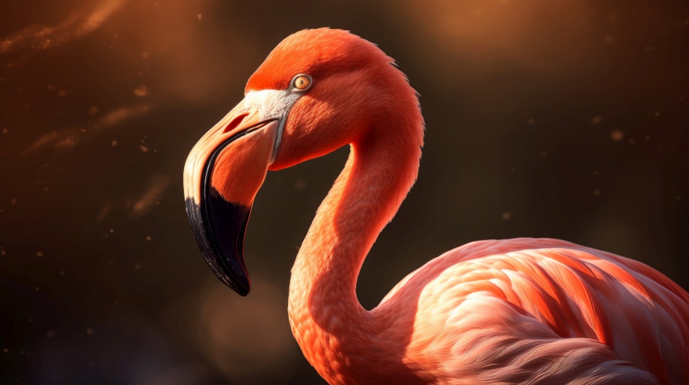Pink flamingo. Illustration Generative AI