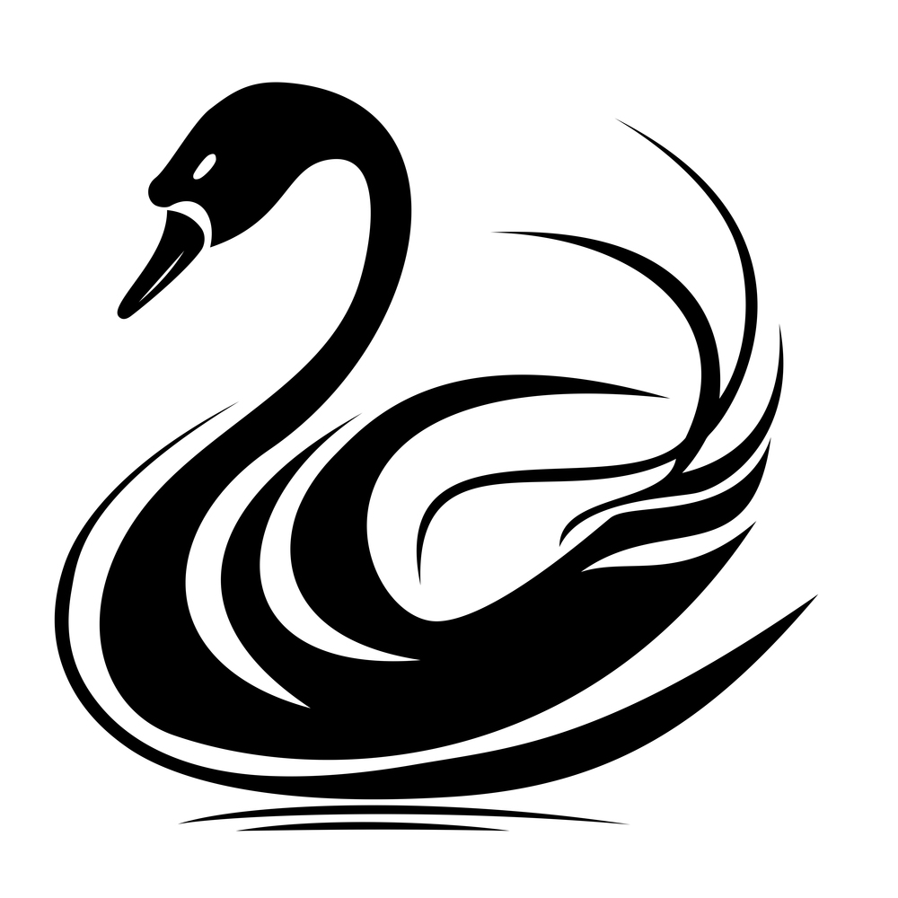 Swan simple icon. Vector Illustration EPS10. Swan simple icon isolated on white background. Vector Illustration EPS10