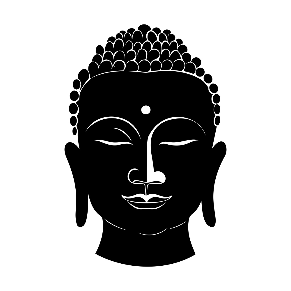 Buddha Face Silhouette. Vector Illustration EPS10. Buddha Face Silhouette on white. Vector Illustration. EPS10