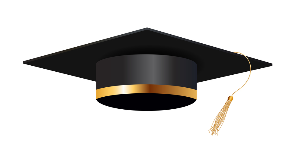 Graduation cap. Vector Illustration EPS10. Graduation cap isolated on white. Vector Illustration