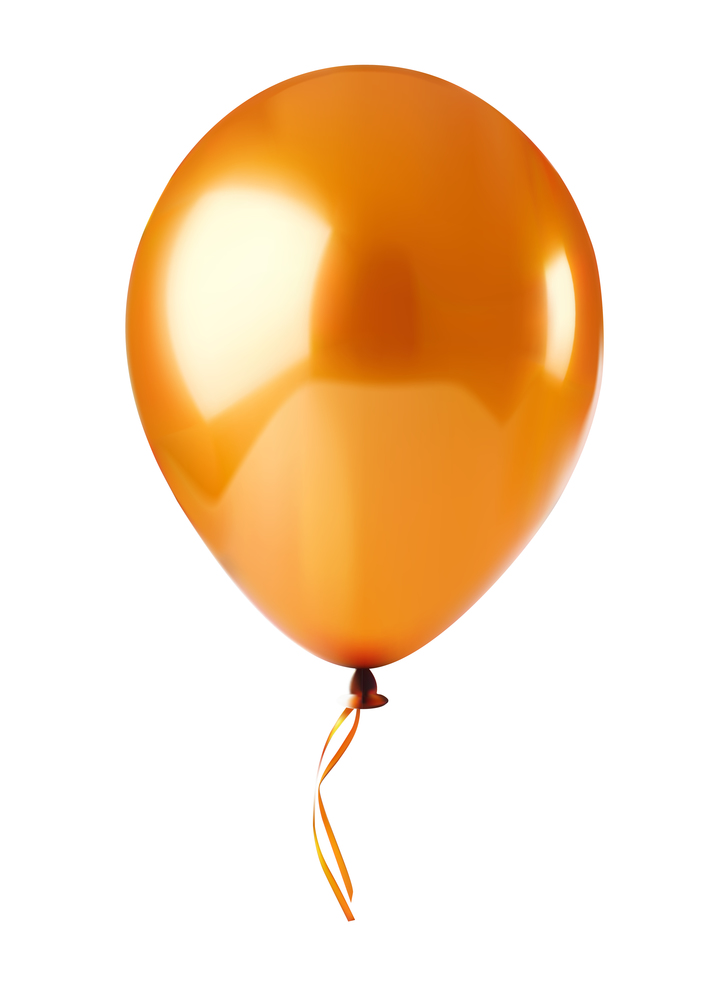 Orange realistic balloon. Vector Illustration EPS10. Orange realistic balloon on white. Vector Illustration. EPS10