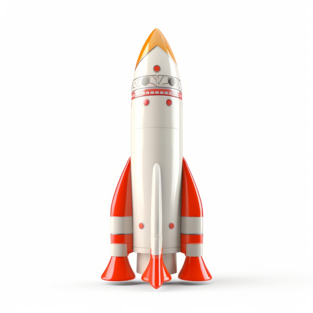 White rocket. Illustration Generative AI