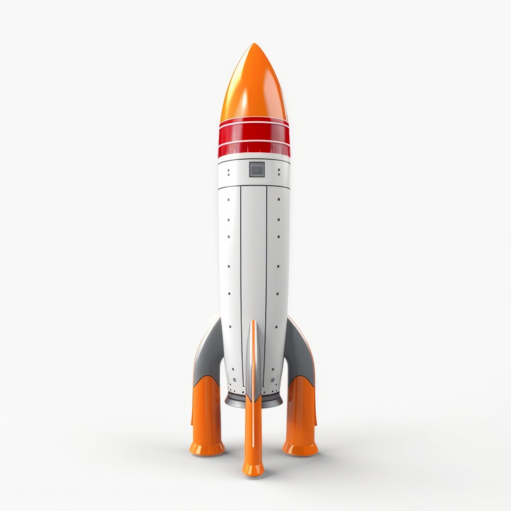 White rocket. Illustration Generative AI