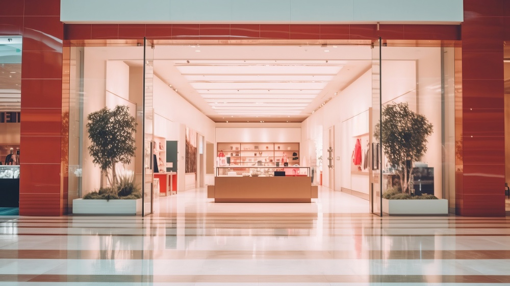 Luxury fashion store. Illustration Generative AI