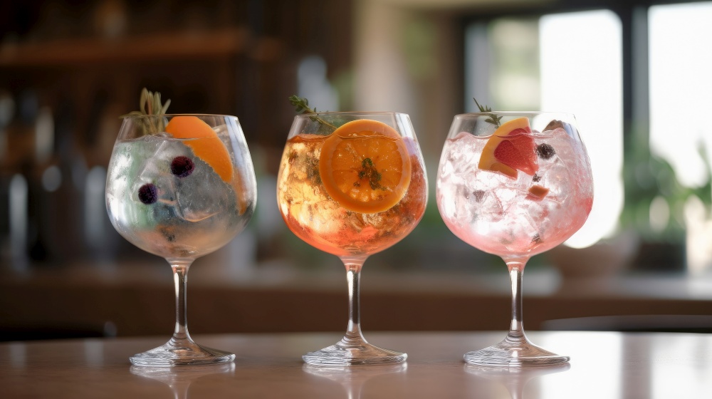 Alcoholic cocktail set. Illustration Generative AI
