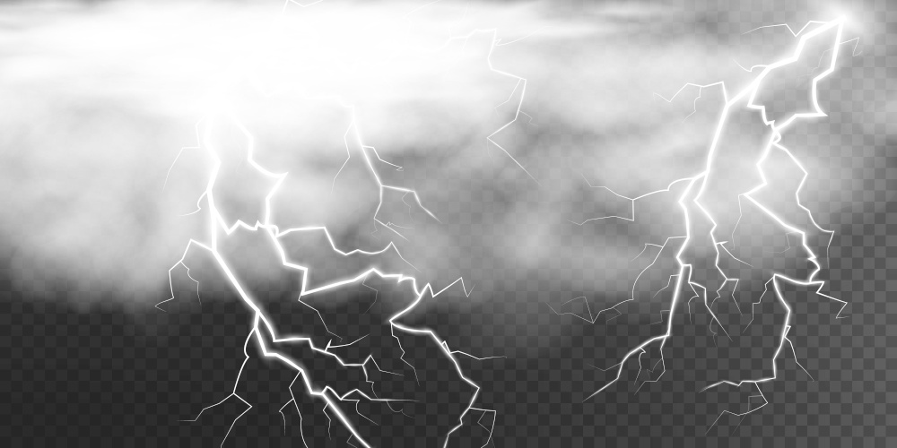Set of lightning magical and bright light effect. Thunderstorm with lightning and clouds. Vector illustration. Discharge electrical current. Charge current. natural phenomena. Set of lightning magical and bright light effect. Thunderstorm with lightning and clouds. Vector illustration. Discharge electrical current. Charge current. natural phenomena.