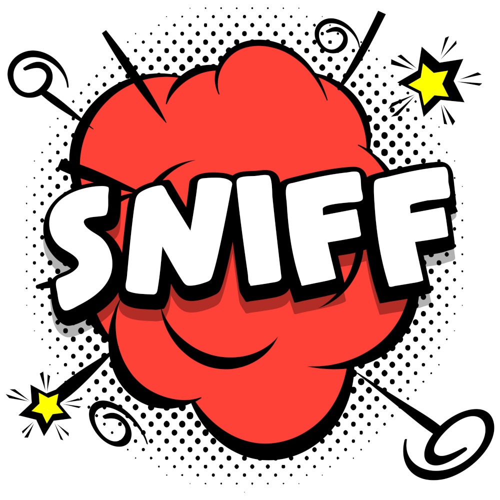 sniff Comic bright template with speech bubbles on colorful frames Vector Illustration
