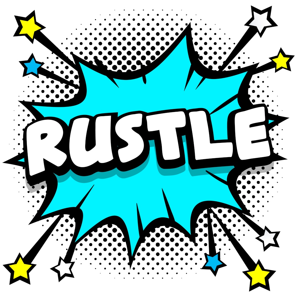 rustle Pop art comic speech bubbles book sound effects Vector Illustration