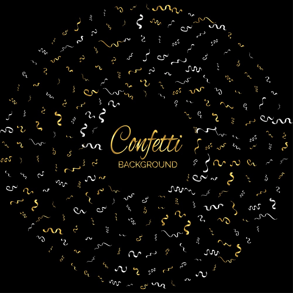 Golden confetti isolated. Festive background. Vector illustration Vector Illustration