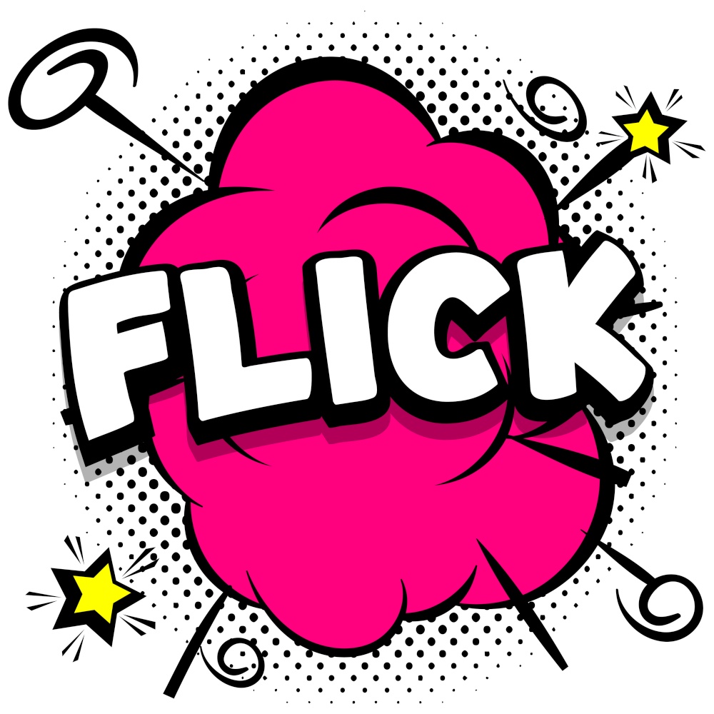 flick Comic bright template with speech bubbles on colorful frames Vector Illustration