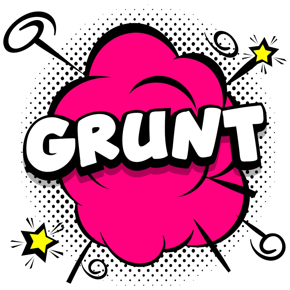 grunt Comic bright template with speech bubbles on colorful frames Vector Illustration