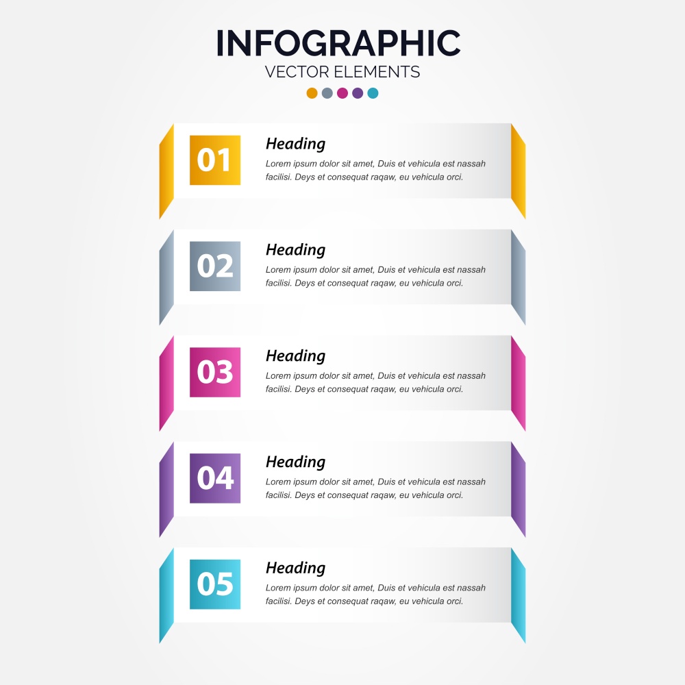 Presentation business Vertical Infographic template with 5 options vector illustration Vector Illustration