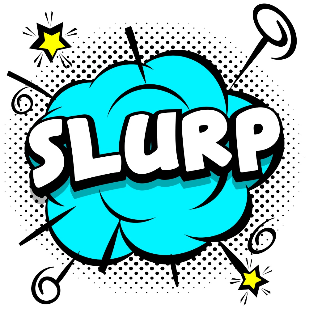 slurp Comic bright template with speech bubbles on colorful frames Vector Illustration