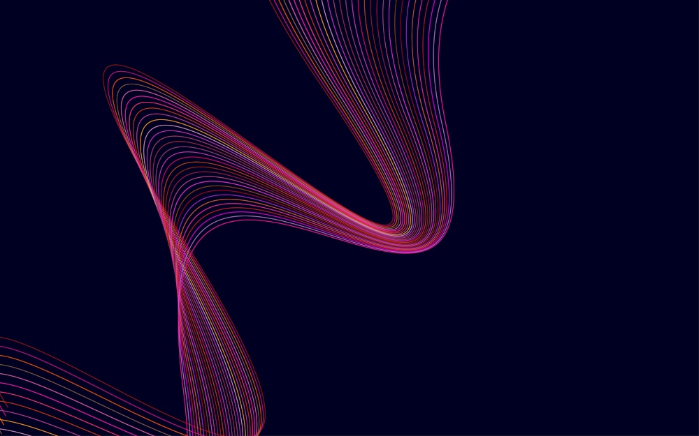 Wave with shadow. Abstract Red lines on a background Vector Illustration