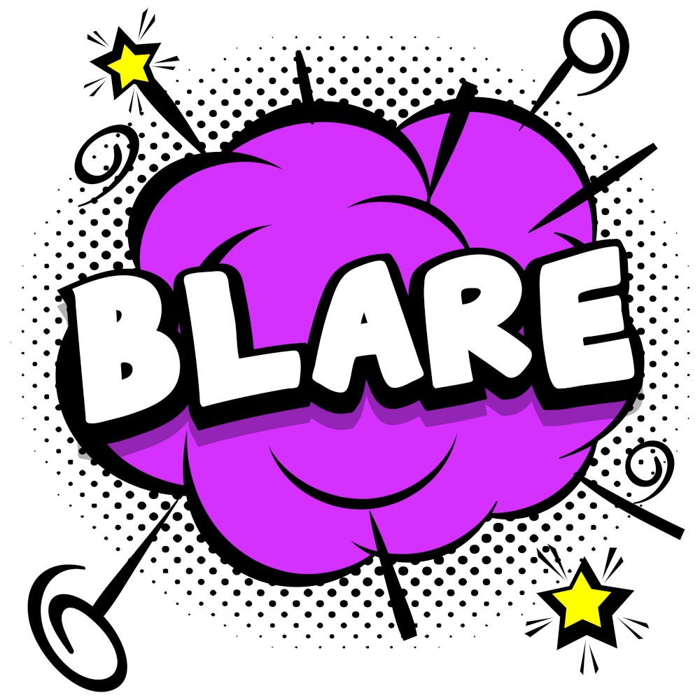 blare Comic bright template with speech bubbles on colorful frames Vector Illustration