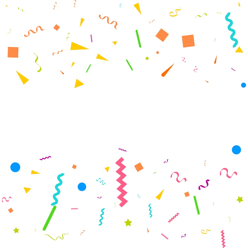 confetti concept design template holiday Happy Day. White Background Celebration Vector illustration. Vector Illustration