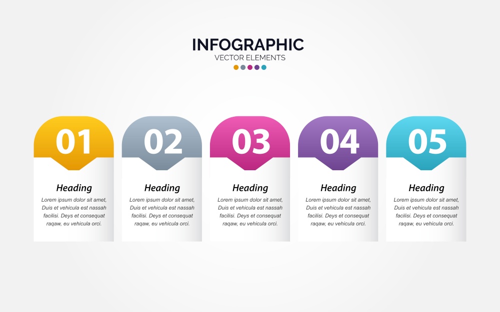 Business Horizontal Infographic design template with icons and 5 five options or steps. Vector Illustration