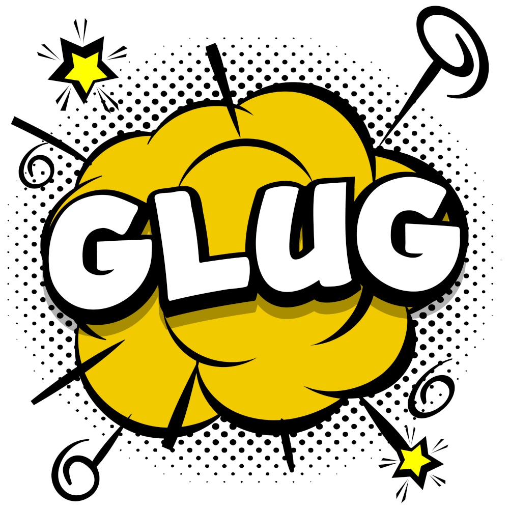 glug Comic bright template with speech bubbles on colorful frames Vector Illustration