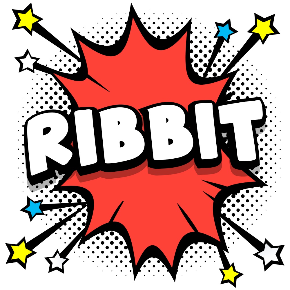 ribbit Pop art comic speech bubbles book sound effects Vector Illustration