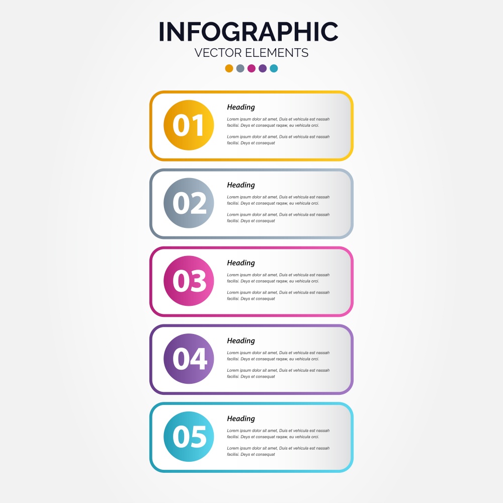 Professional 5 options Vertical Infographic with icon 5 options processes Vector Illustration