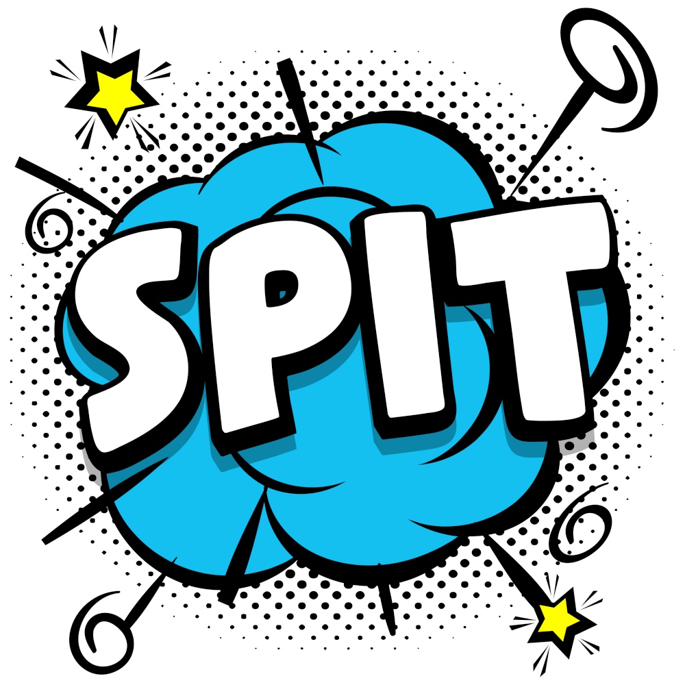 spit Comic bright template with speech bubbles on colorful frames Vector Illustration