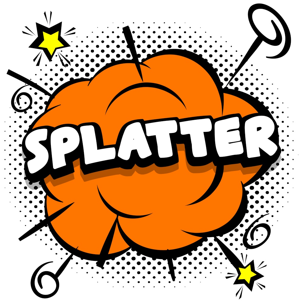 splatter Comic bright template with speech bubbles on colorful frames Vector Illustration