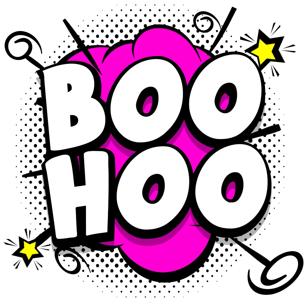 boo-hoo Comic bright template with speech bubbles on colorful frames Vector Illustration