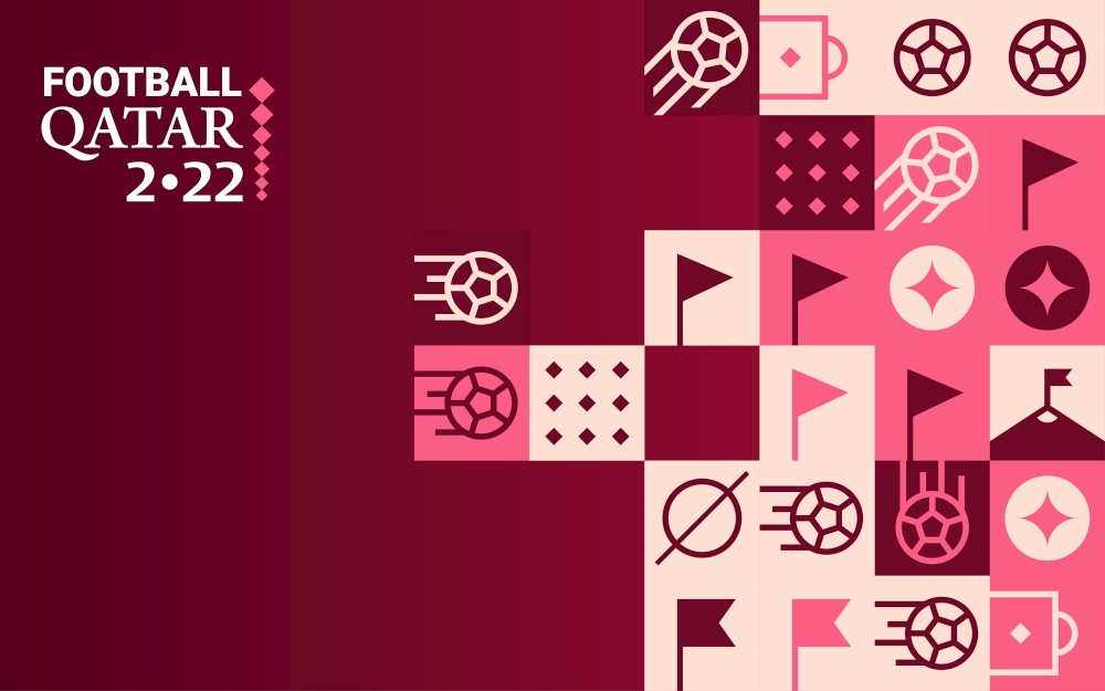 Football Doha Qatar 2022 Creative Geometric Background Template. Soccer Web Banner Background Vector Illustration