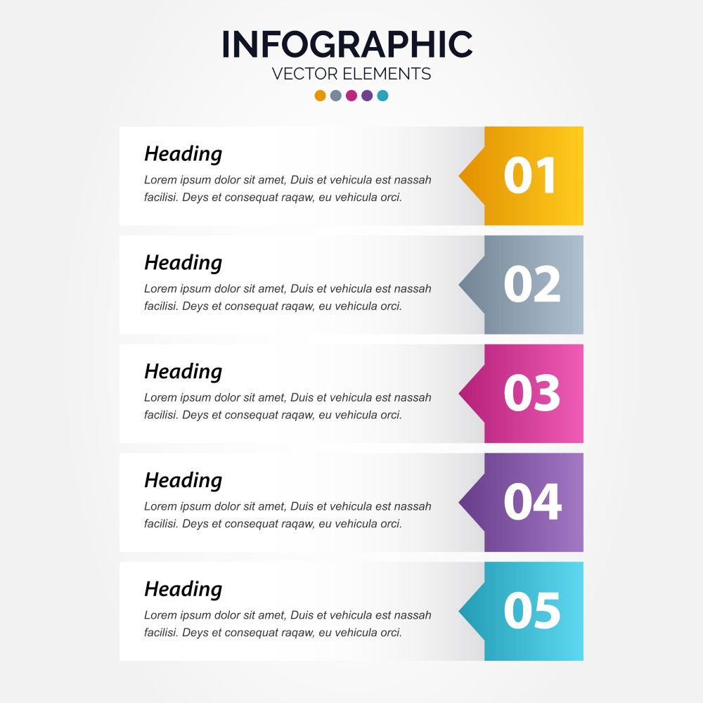 Business Vertical Infographic design template with icons and 5 five options or steps. Vector Illustration