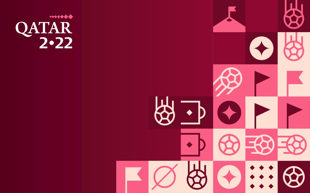 Football Doha Qatar 2022 Creative Geometric Background Template. Soccer Web Banner Background Vector Illustration