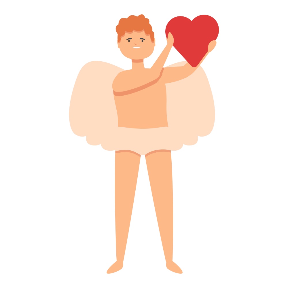 Cupid with heart icon cartoon vector. Cute angel. Cute day. Cupid with heart icon cartoon vector. Cute angel