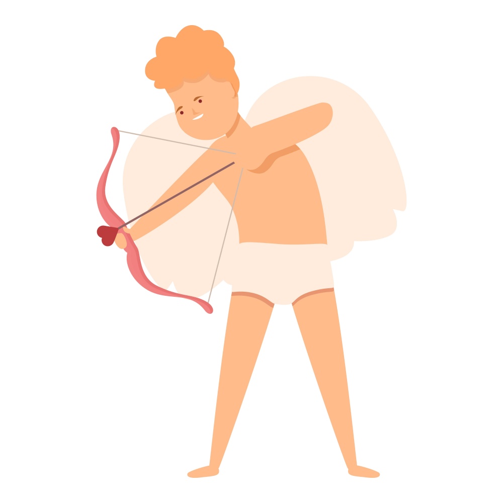Cupid love day icon cartoon vector. Cute angel. Baby heart. Cupid love day icon cartoon vector. Cute angel