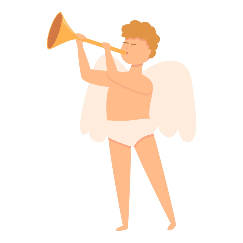 Cupid trumpet icon cartoon vector. Love day. Baby arrow. Cupid trumpet icon cartoon vector. Love day