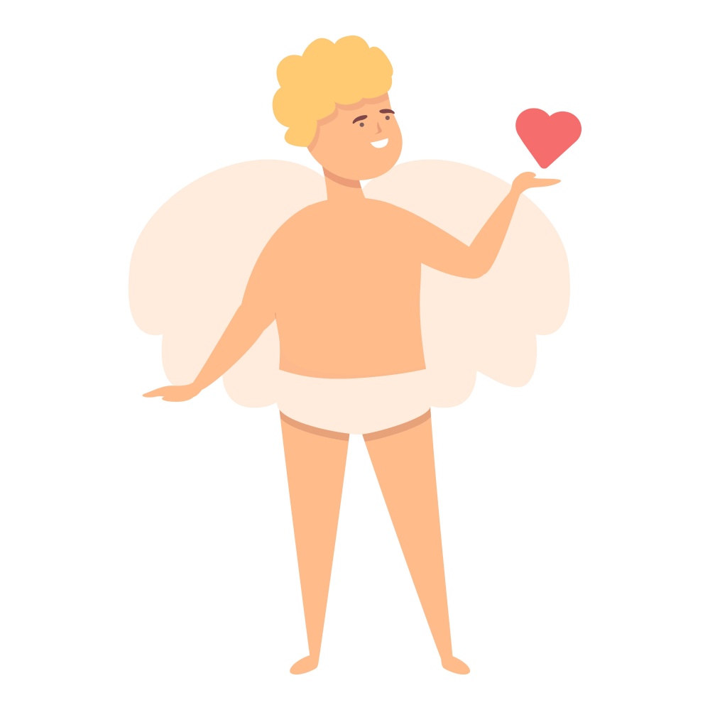 Amur cupid icon cartoon vector. Valentine day. Cute angel. Amur cupid icon cartoon vector. Valentine day