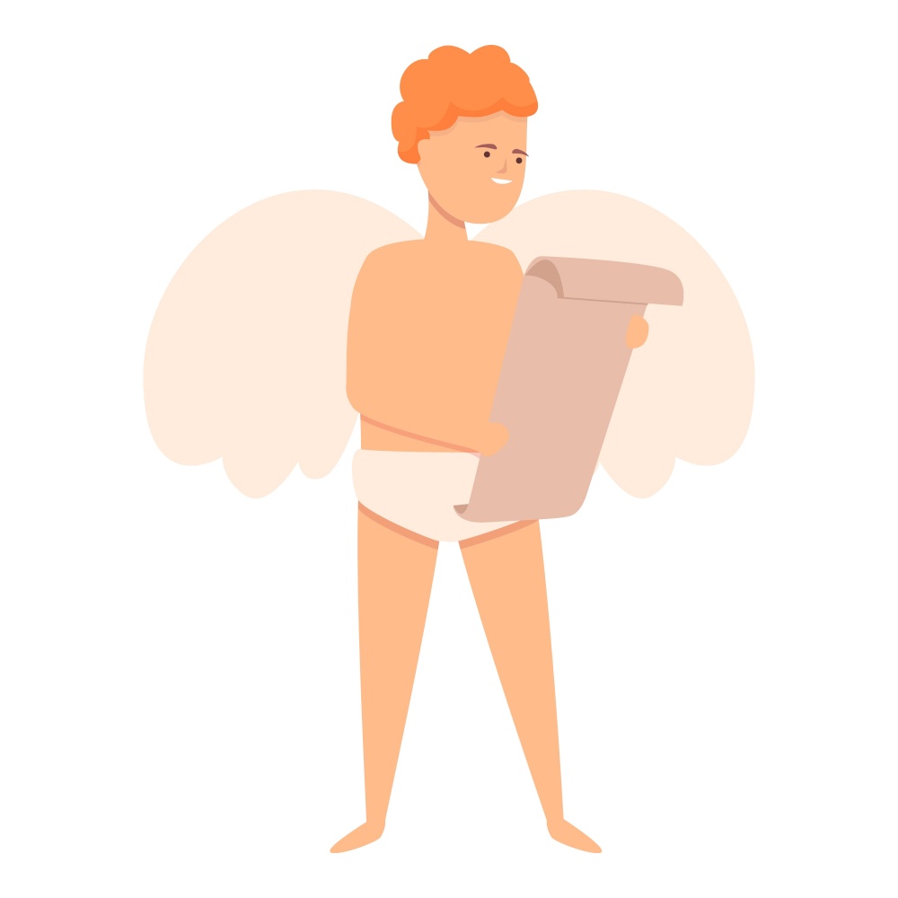Cupid reading icon cartoon vector. Love day. Angel baby. Cupid reading icon cartoon vector. Love day