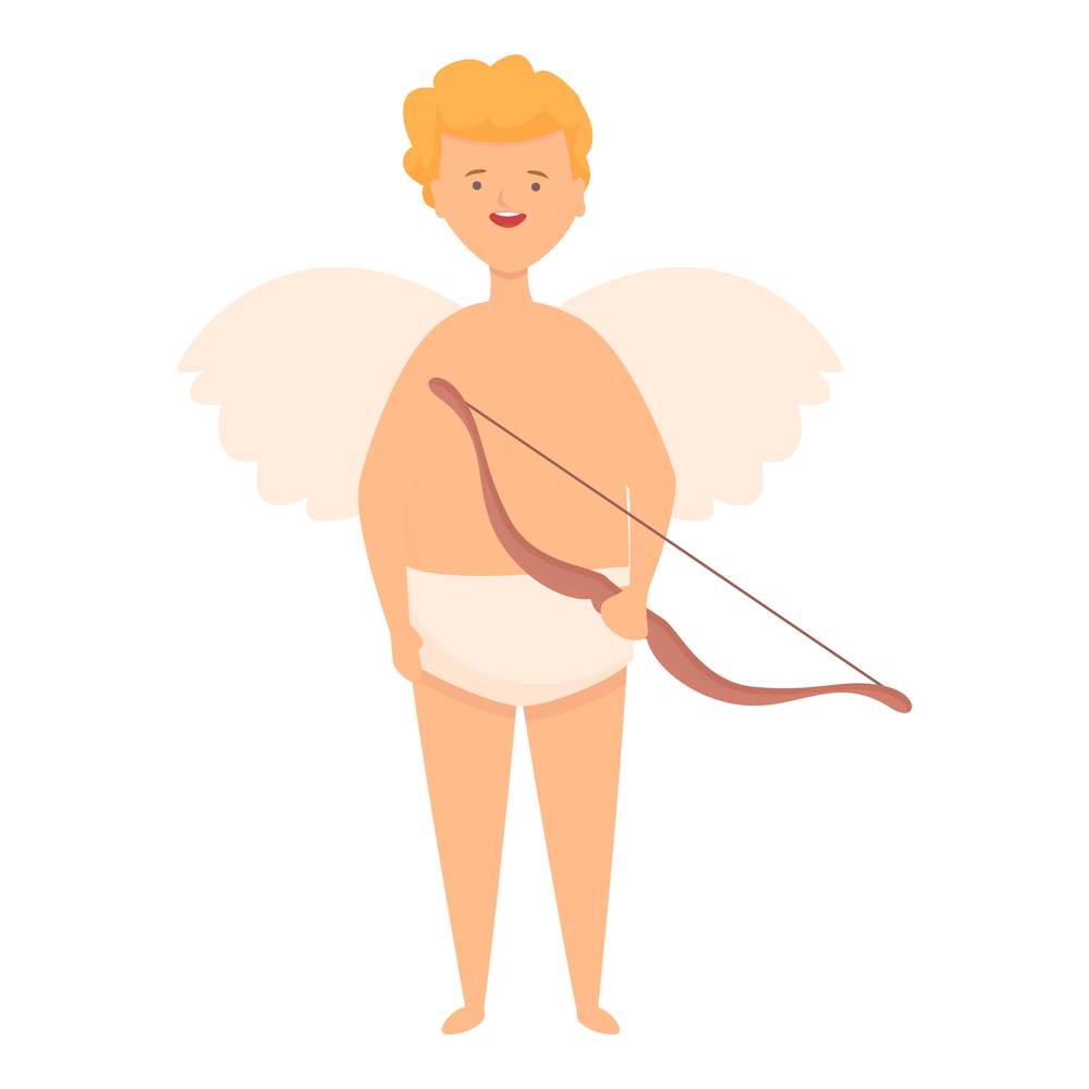 Cupid arrow bow icon cartoon vector. Valentine day. Kid angel. Cupid arrow bow icon cartoon vector. Valentine day