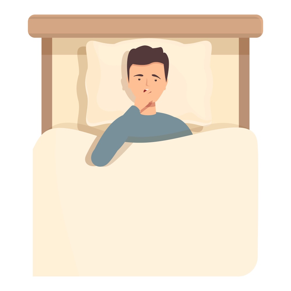 Man bad sleepless icon cartoon vector. Sleep disorder. Health stress. Man bad sleepless icon cartoon vector. Sleep disorder