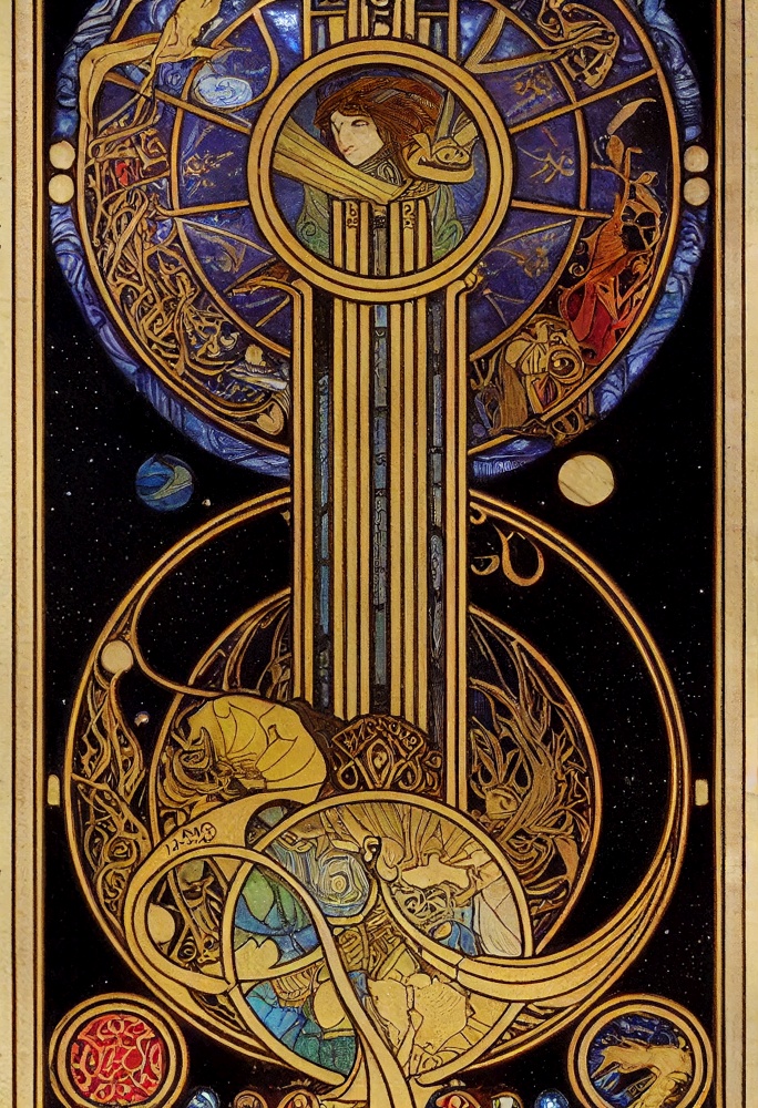 astrological tarot cards digital art
